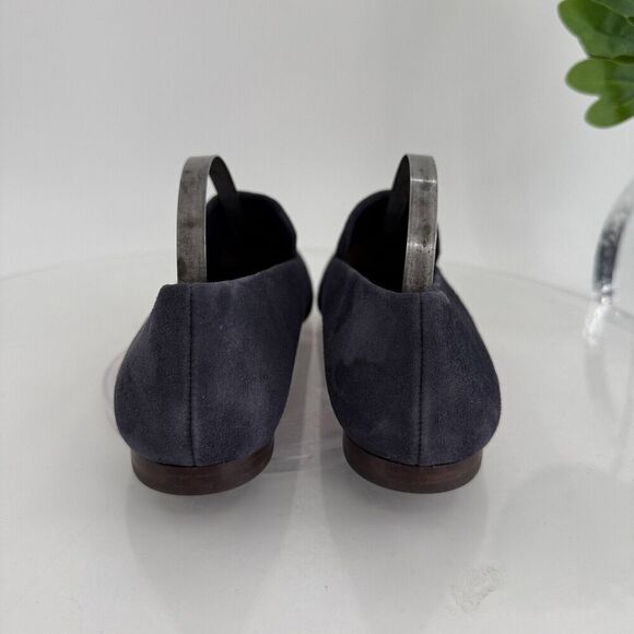 Vince Womens Brette Smoking Flats Loafers Slip On Blue Suede Leather Size 6 M - Picture 7 of 16